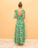 Miah Green Floral High Low Midi Dress
