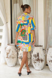 Allegra Multicolour Patchwork Belted Mini Dress