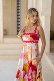 Genevieve Pink Floral Ric Rac Maxi Dress