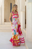 Genevieve Pink Floral Ric Rac Maxi Dress