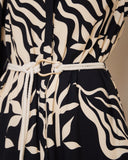 Cali Black Abstract Ric Rac Midi Dress