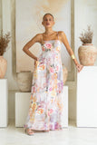 Carmella Pink Floral Flared Maxi Dress
