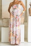 Carmella Pink Floral Flared Maxi Dress