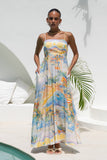 Solmar Multicolour Abstract Flared Maxi Dress