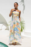Solmar Multicolour Abstract Flared Maxi Dress