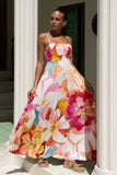 Genevieve Pink Floral Flared Maxi Dress