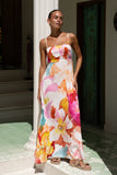 Genevieve Pink Floral Flared Maxi Dress