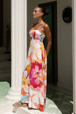 Genevieve Pink Floral Flared Maxi Dress