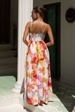 Genevieve Pink Floral Flared Maxi Dress