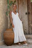 Serena White Eyelet Maxi Dress