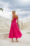 Seline Hot Pink Ruched Detail Maxi Dress