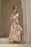 Isola Multicolour Tropical Button Maxi Dress
