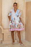 Saint Tropez Multicolour Tropical Button Down Mini Dress