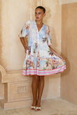 Saint Tropez Multicolour Tropical Button Down Mini Dress