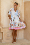 Saint Tropez Multicolour Tropical Button Down Mini Dress
