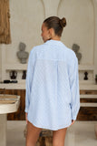 Lila Blue Stripe Oversized Shirt