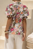 Alba Pink Floral Puff Sleeve Blouse