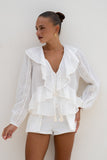 Valentina Off-White Ruffle Blouse