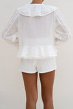 Valentina Off-White Ruffle Blouse