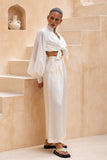 Lou Beige Wide Leg Pants