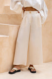 Lou Beige Wide Leg Pants
