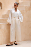 Lou Beige Wide Leg Pants