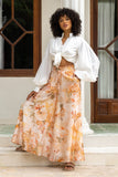 Fiorenza Orange Floral Wide Leg Pants