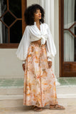 Fiorenza Orange Floral Wide Leg Pants
