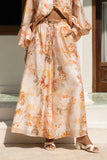 Fiorenza Orange Floral Wide Leg Pants