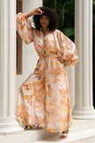 Fiorenza Orange Floral Wide Leg Pants