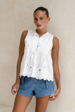 Posey White Eyelet Top