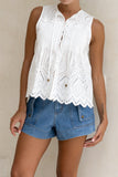 Posey White Eyelet Top