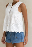 Posey White Eyelet Top
