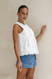 Posey White Eyelet Top