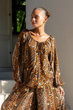 Malika Brown Leopard Blouse