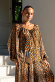 Malika Brown Leopard Blouse