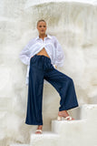 Josefin Navy Blue Drawstring Pants