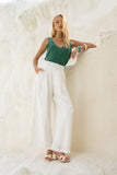 Isabel White Linen Blend Pants