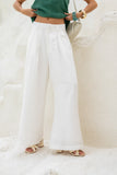 Isabel White Linen Blend Pants
