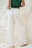 Isabel White Linen Blend Pants