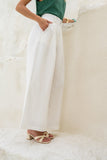 Isabel White Linen Blend Pants