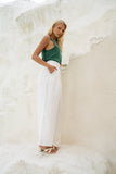 Isabel White Linen Blend Pants