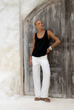 Cairo White Linen Blend Pants