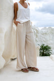 Josefin Beige Drawstring Pants