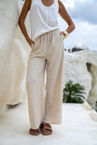 Josefin Beige Drawstring Pants