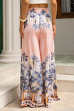 Marzella Pink Tropical Wide Leg Pants
