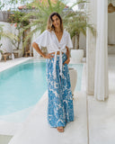 Frankie White Broderie Tie Front Crop Top