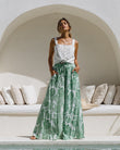 Viridiana Green Floral Wide Leg Pants
