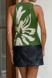Liza Green Floral Knit Top