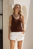 Nico Chocolate Brown Knit Top